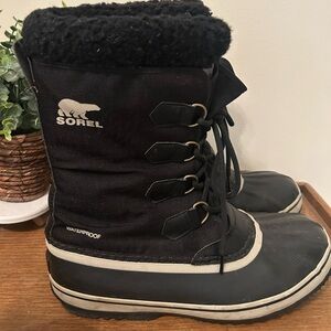 Sorel Men's 1964 Pac Nylon Winter Waterproof Boots Black Fossil Size 10.5